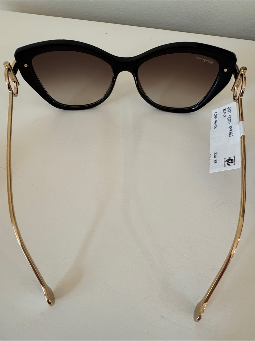 1 Salvatore Ferragamo Cat-Eye Sunglasses in Brown with Gold Hardware NWT - Picture 7 of 10